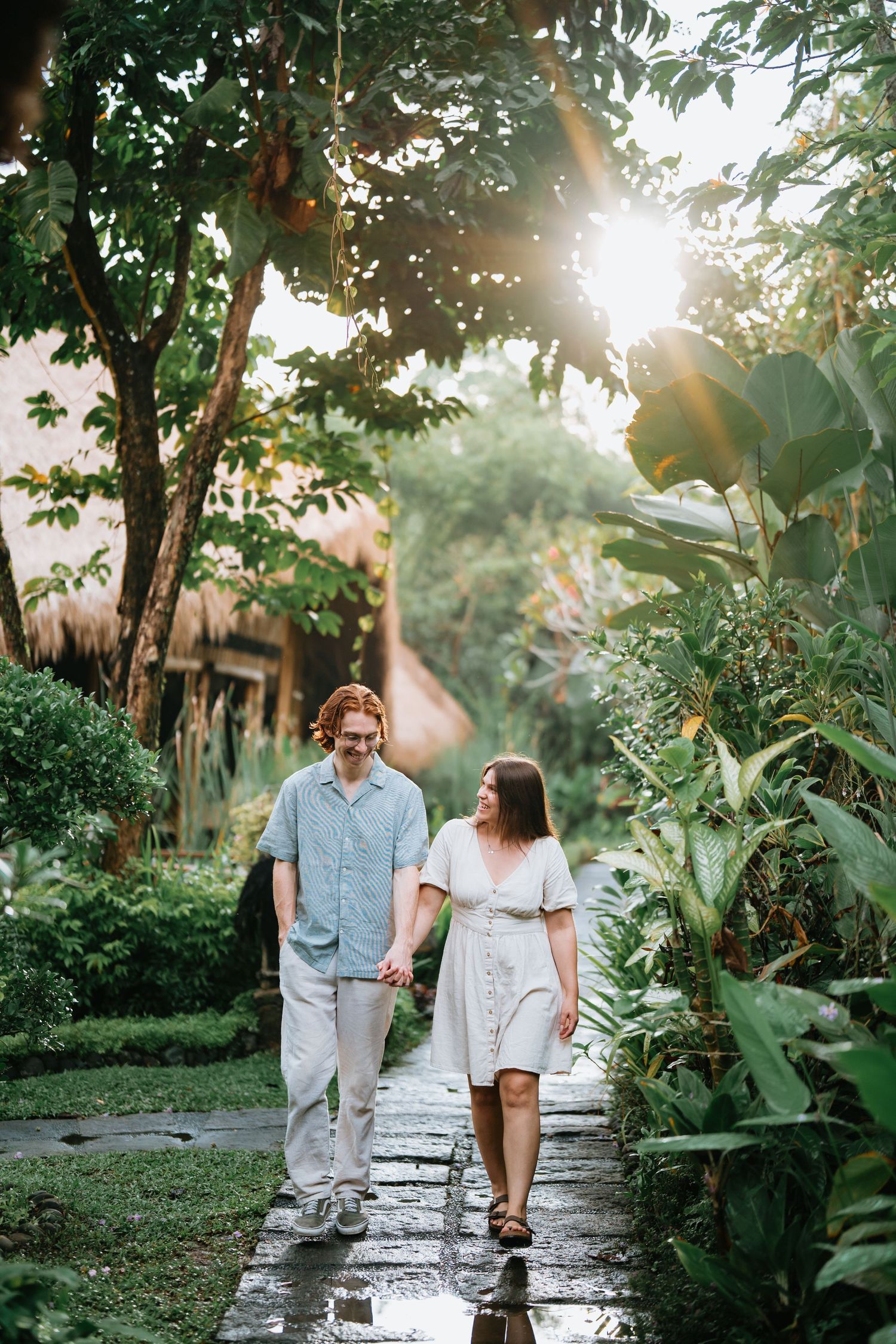 Honeymoon couple photography in Bali at a nature retreat