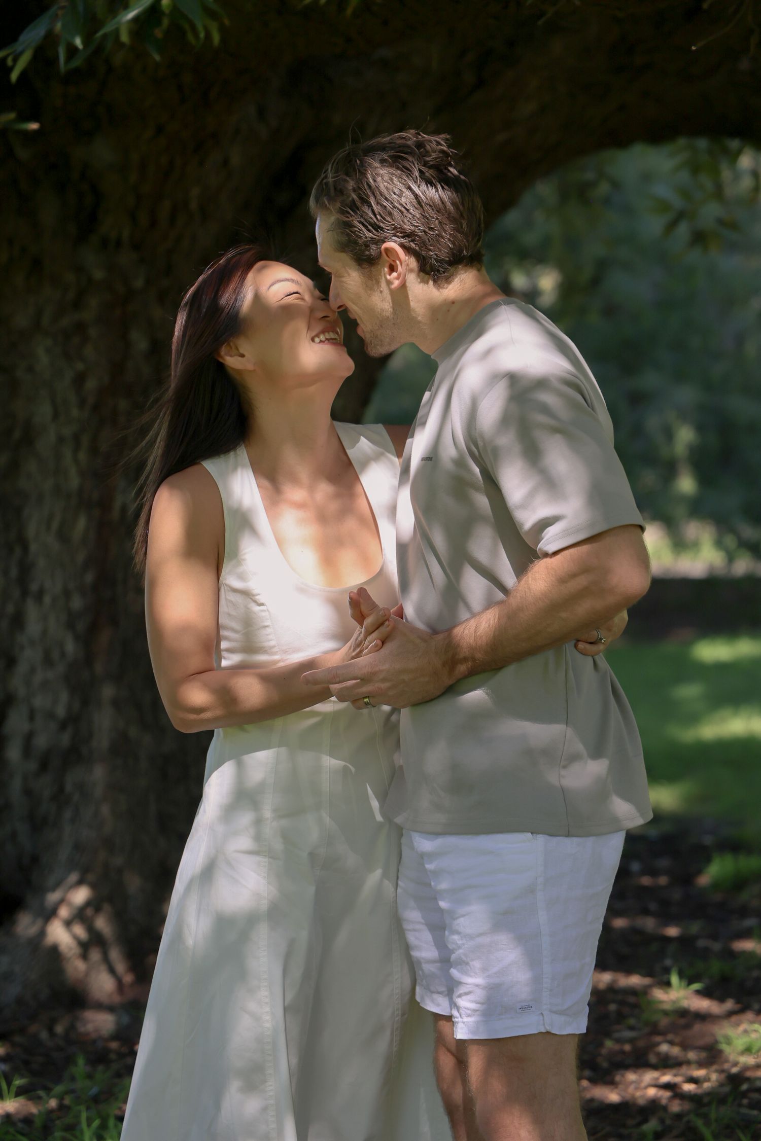 A couple looking at each other lovingly
