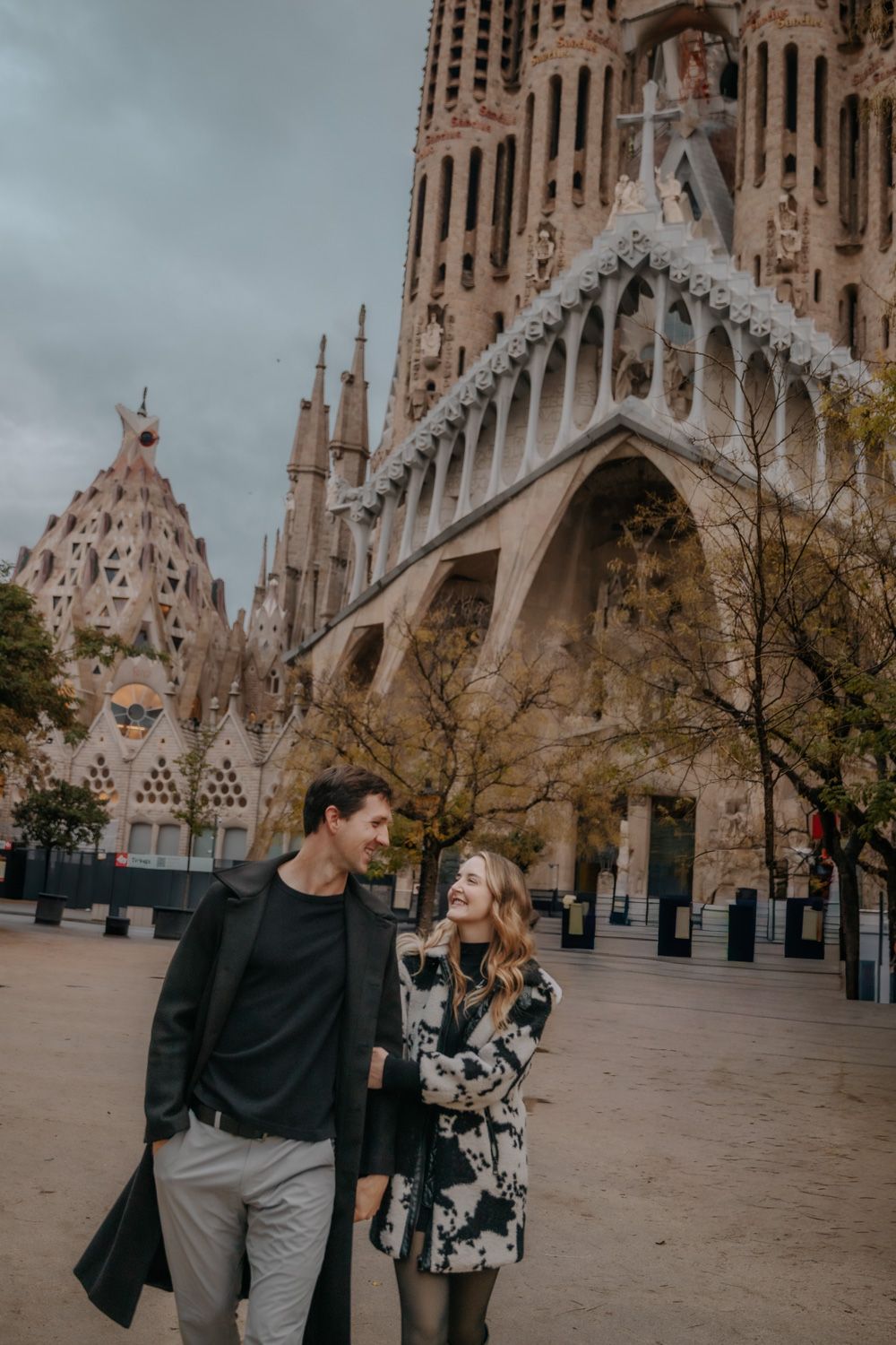Tender coat wrap winter morning Barcelona Anniversary photoshoot Barcelona BarcelonaLoversPH