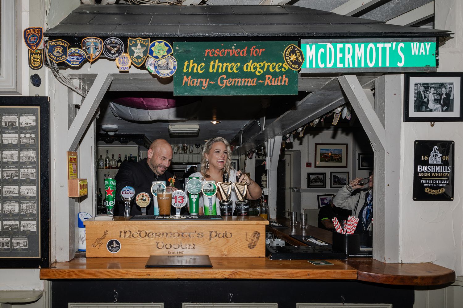 Ireland elopement ending with pints in cozy Irish pub.
