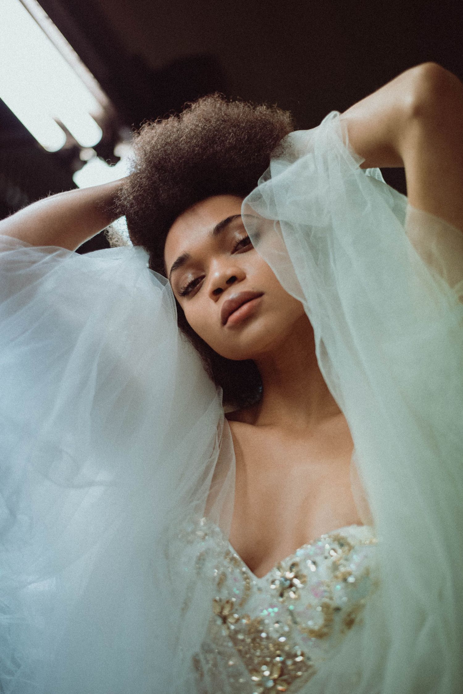 An artful portrait of a bride.