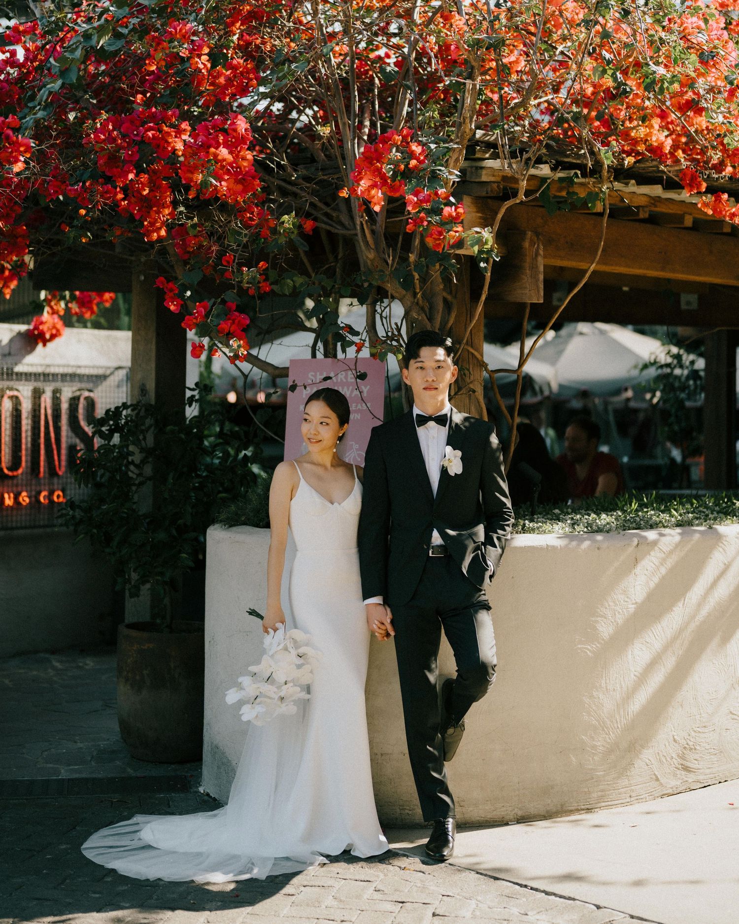 “Joyful wedding at Howard Smith Wharves with Brisbane River views, captured by a Brisbane wedding photographer.”