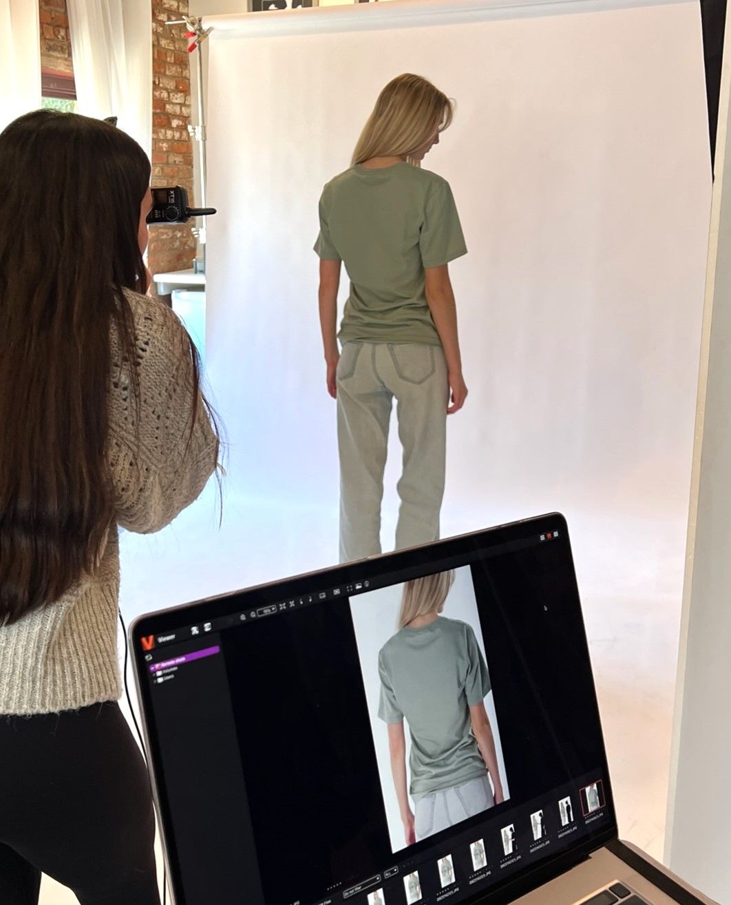 Prepping garments for photoshoot