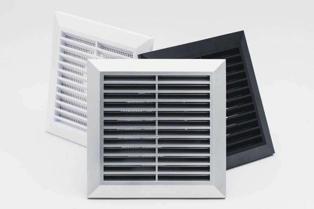 High-quality image of industrial air ventilation grilles, designed for product listings, and marketing content. Airmove