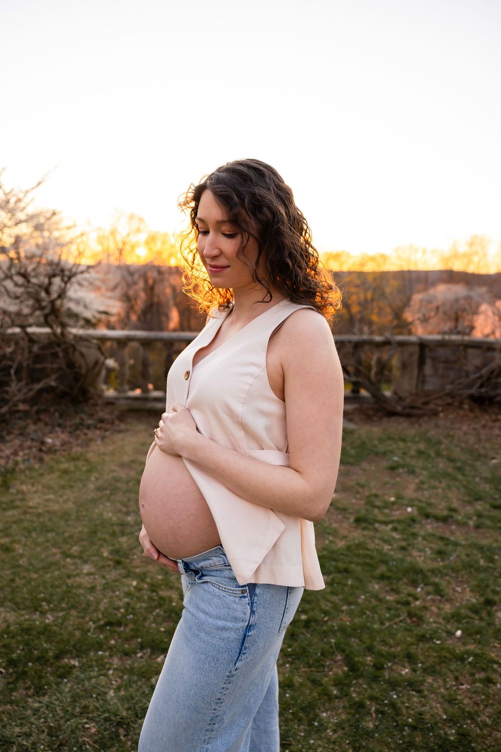 Maternity photoshoot for soon to be parents- Photos taken in Ringwood Botanical Garden. NJ maternity photographer.