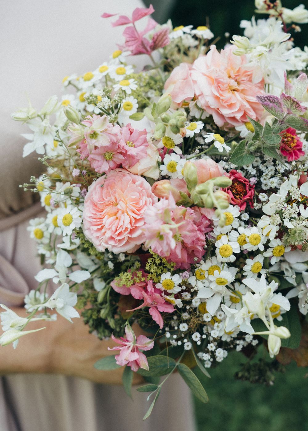 bunter Blumenstrauß, Nahaufnahme, Hochzeitsfotografie