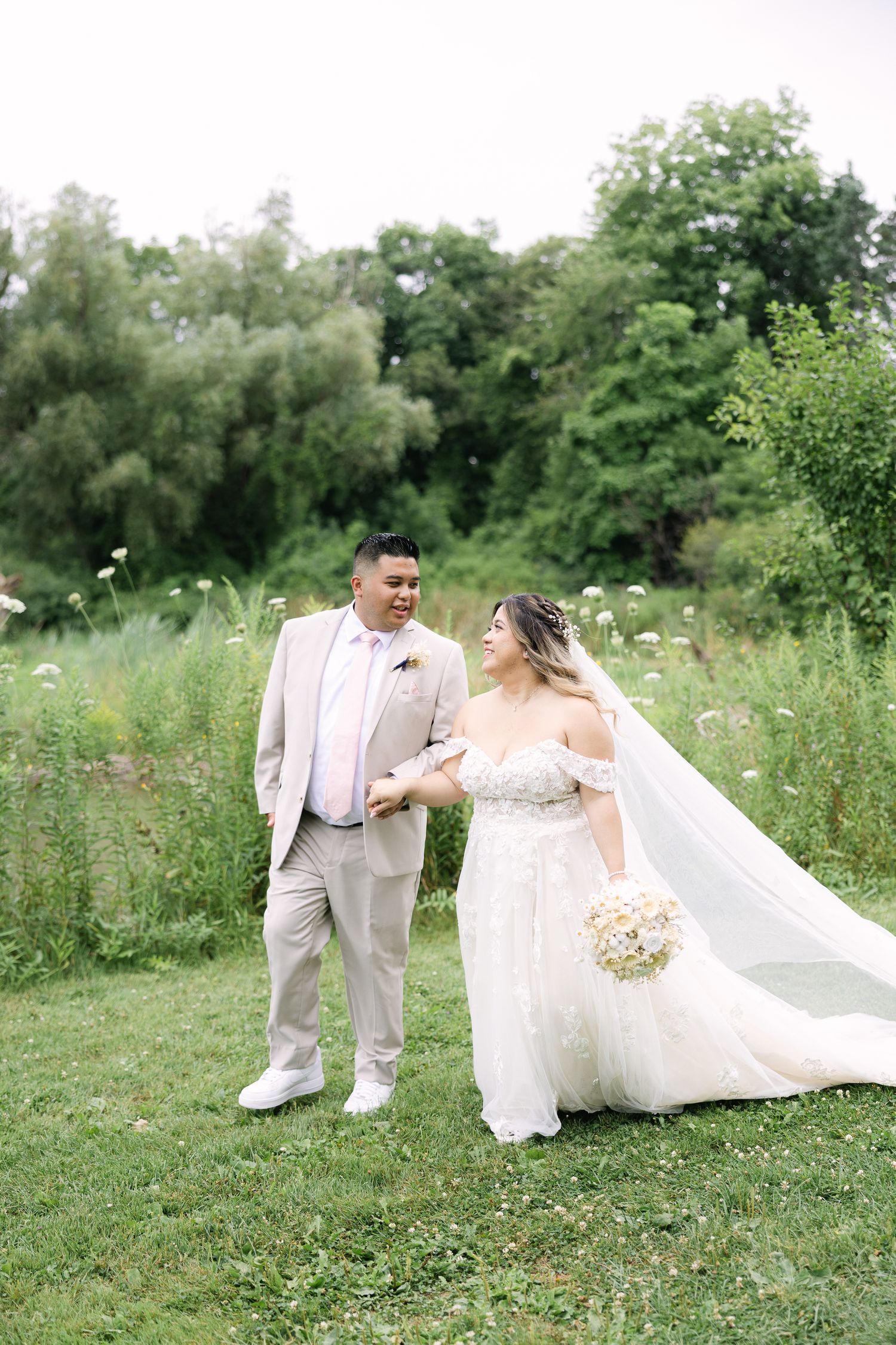 Candid wedding portrait of couple laughing – Toronto wedding photography