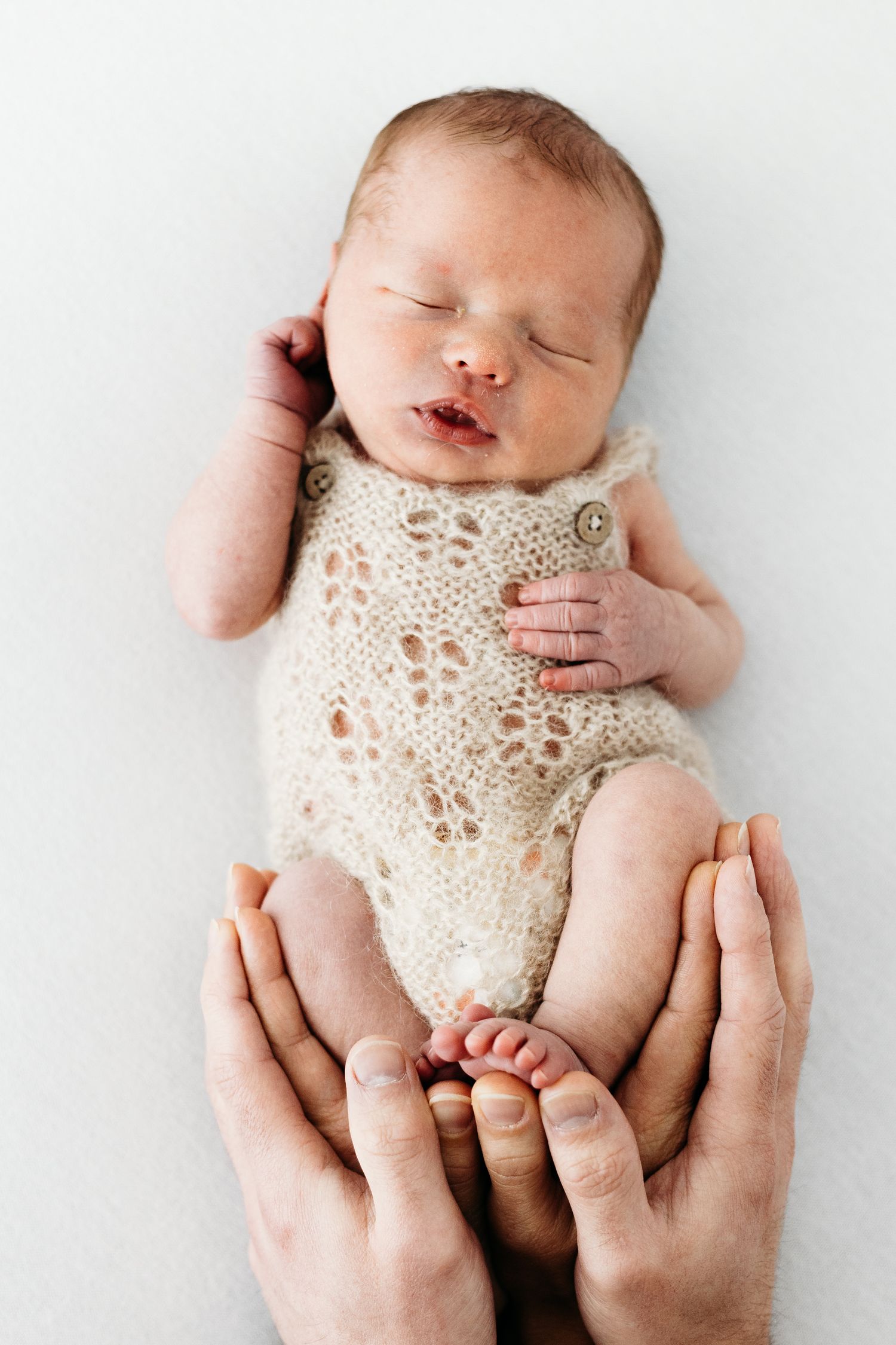 Newborn baby portraits at Nottingham studio, peaceful and calm photography by Mapperley newborn photographer.