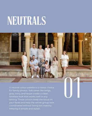 Fashion models wear coordinated neutral colored outfits in a stone columned building hallway.