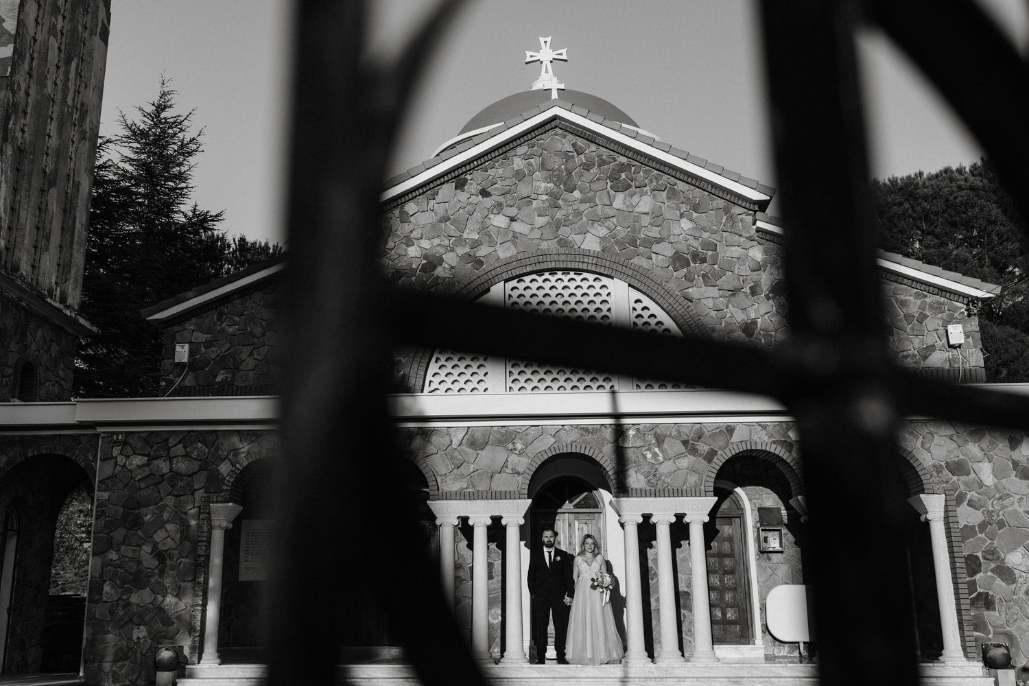 Bride and groom photoshoot after the wedding ceremony in Cyprus.
