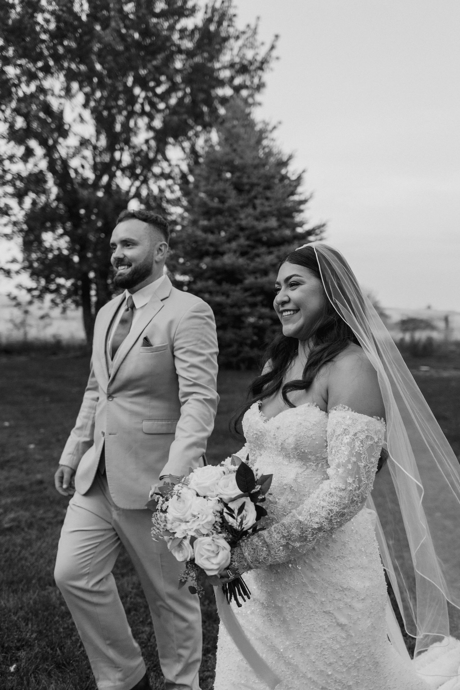 Documentary style bride and groom portraits