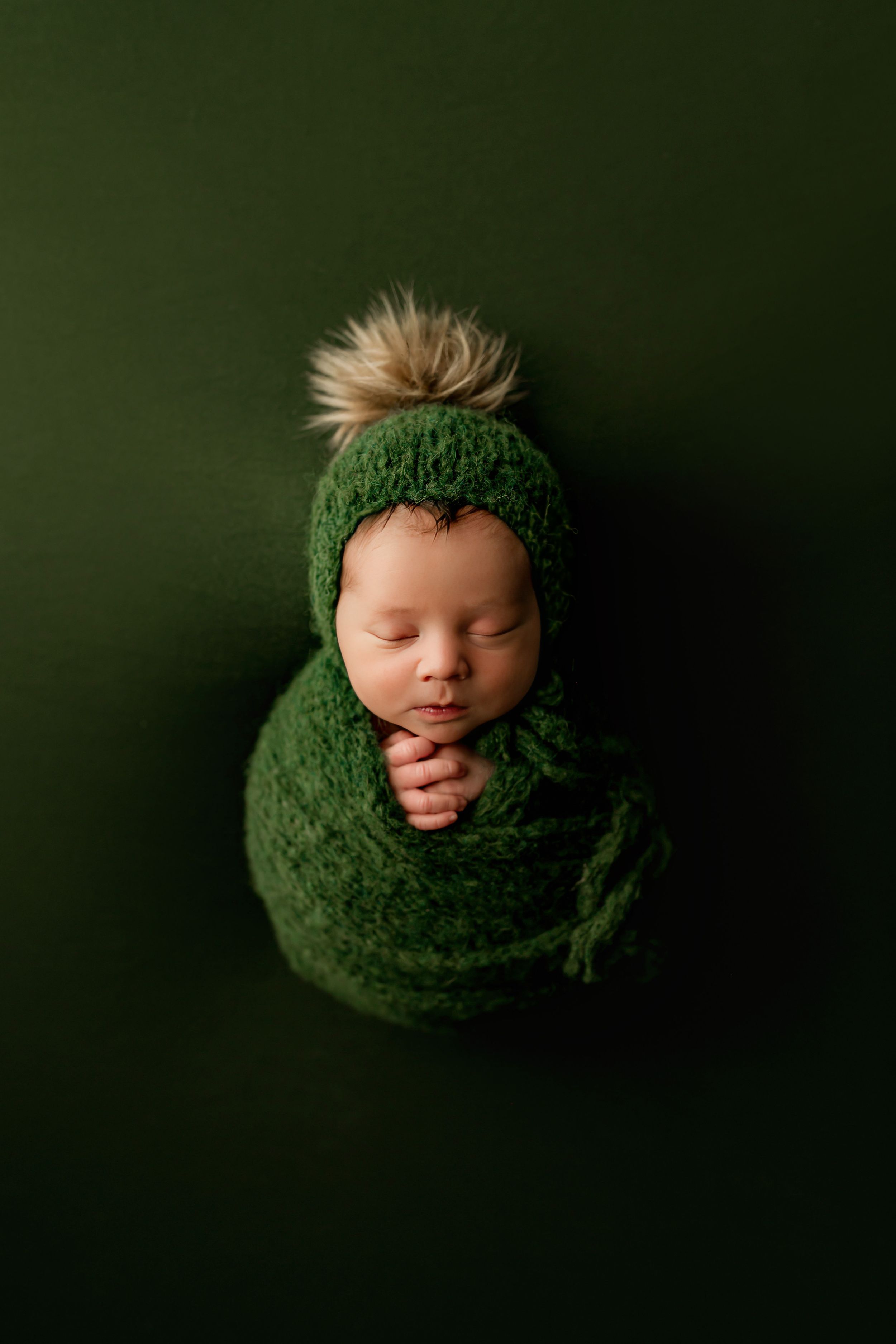 posed studio portrait of newborn baby by Fairbanks Newborn Photographer Applegum Photography
