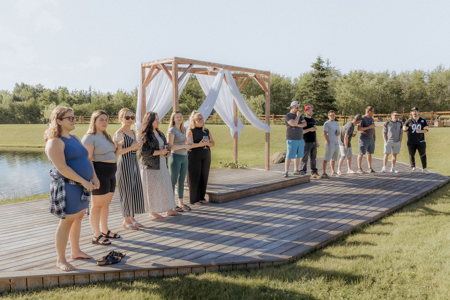 Wedding party during wedding rehearsal at Whispering Willow luxury wedding photography Moncton New Brunswick photographer fine art editorial