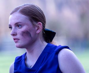 Athlete in blue sleeveless jersey gazes across the field during a game.
Softball riverside high school kanawha county