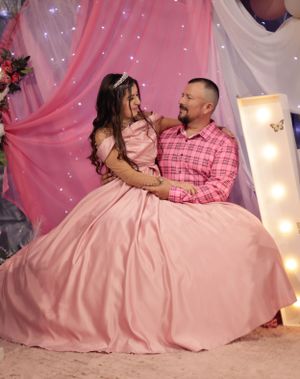 sweet sixteen portrait daughter and father having fun photos