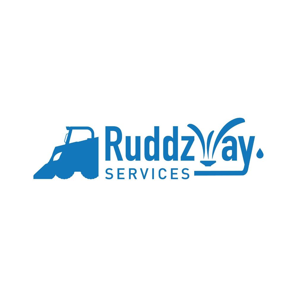 Two blue company logos side by side showing Ruudway and Services branding with modern minimalist design.