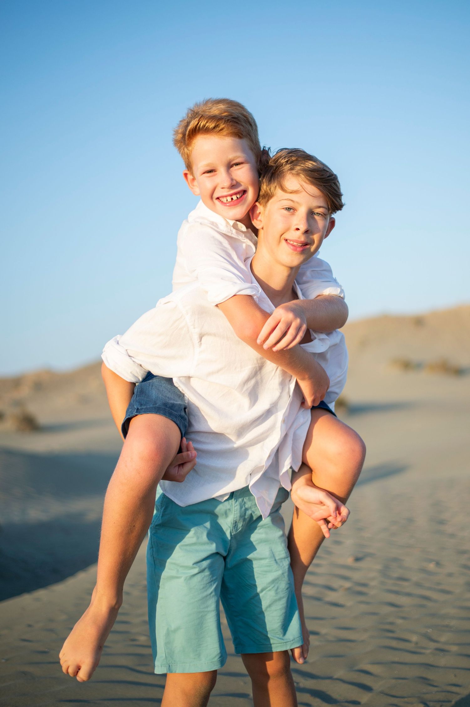 brothers during a family beach photoshoot, in Limassol, Cyprus.