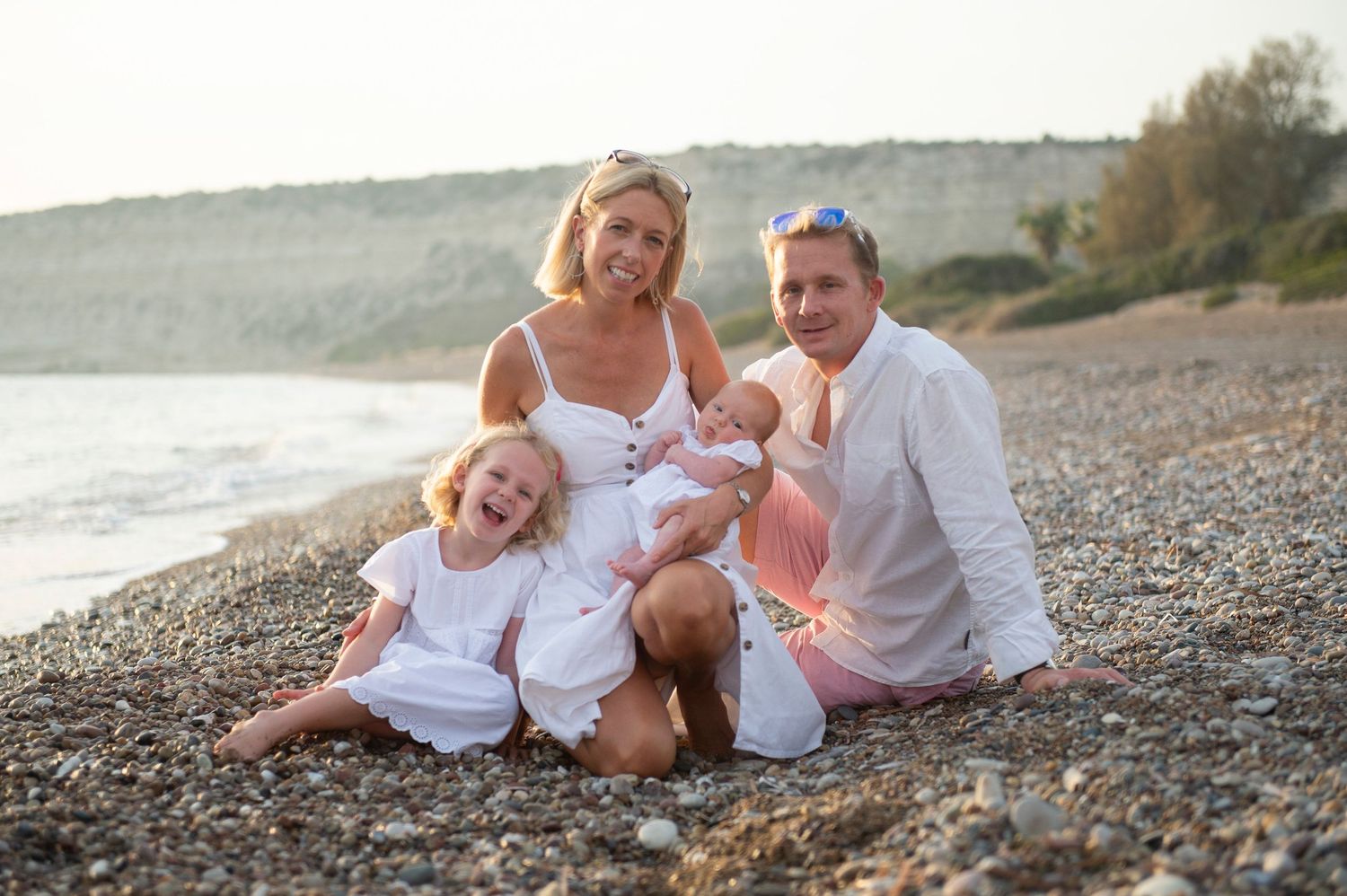 Family portrait at the beach in Cyprus.