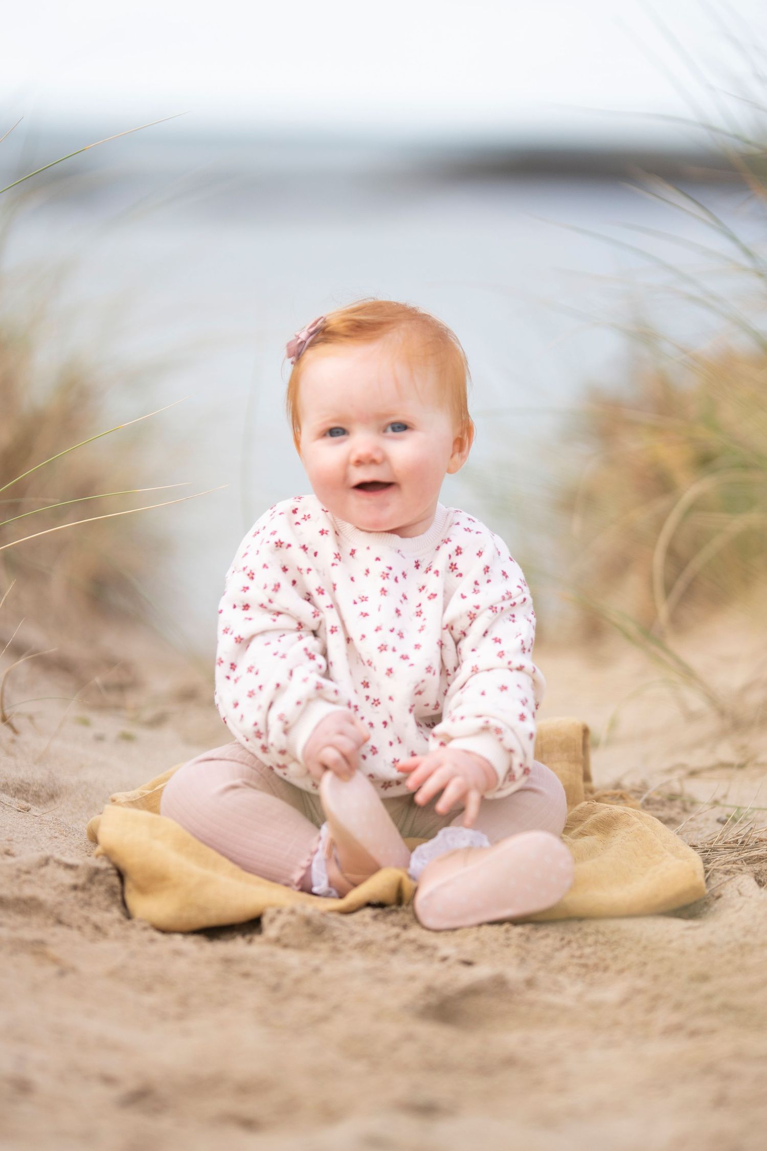 Beach baby portrait.