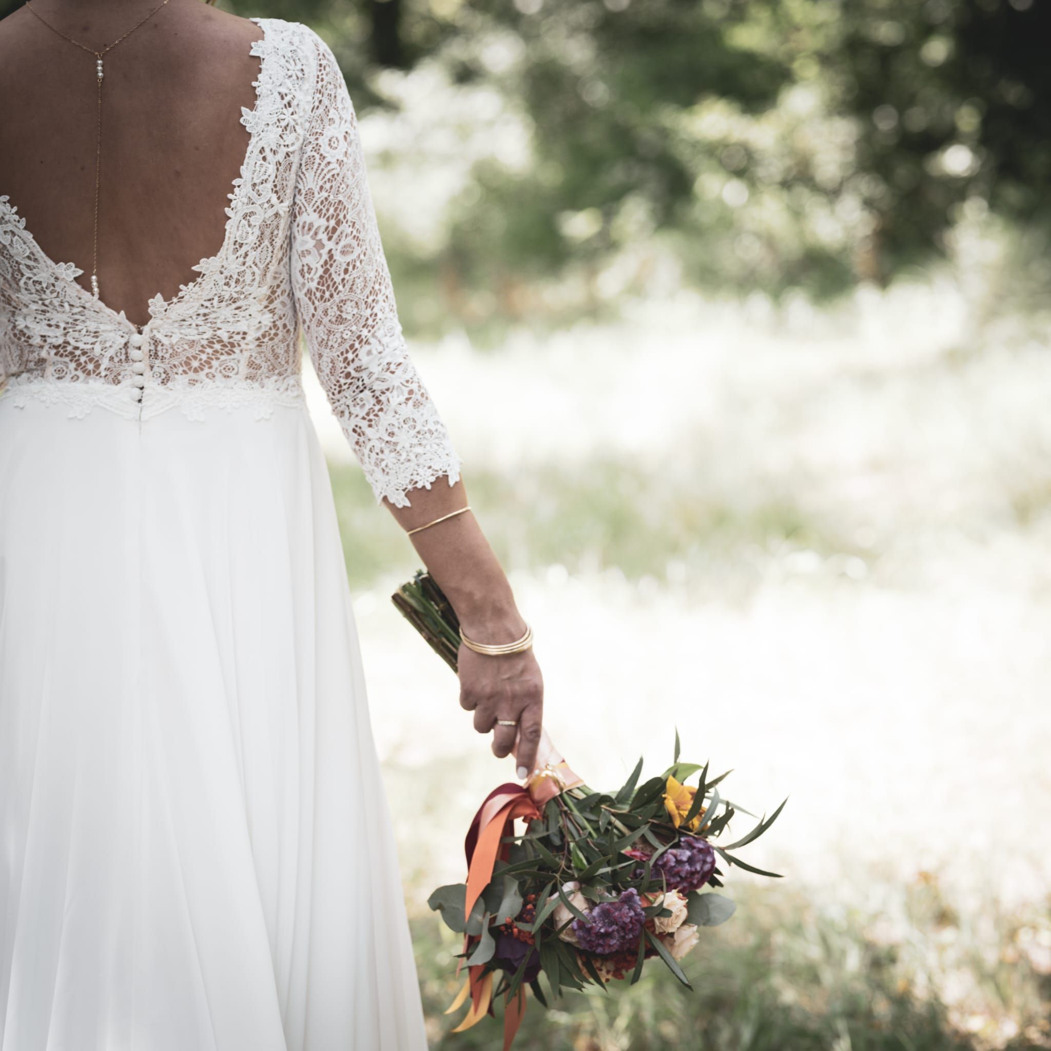 Mariée et bouquet