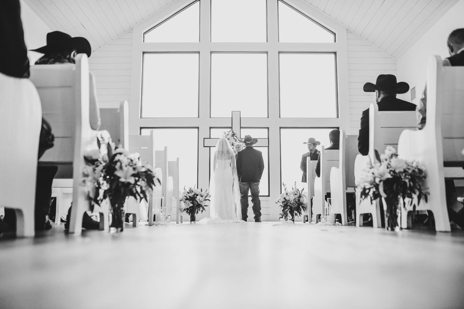 Elegant Texas wedding ceremony surrounded by loved ones