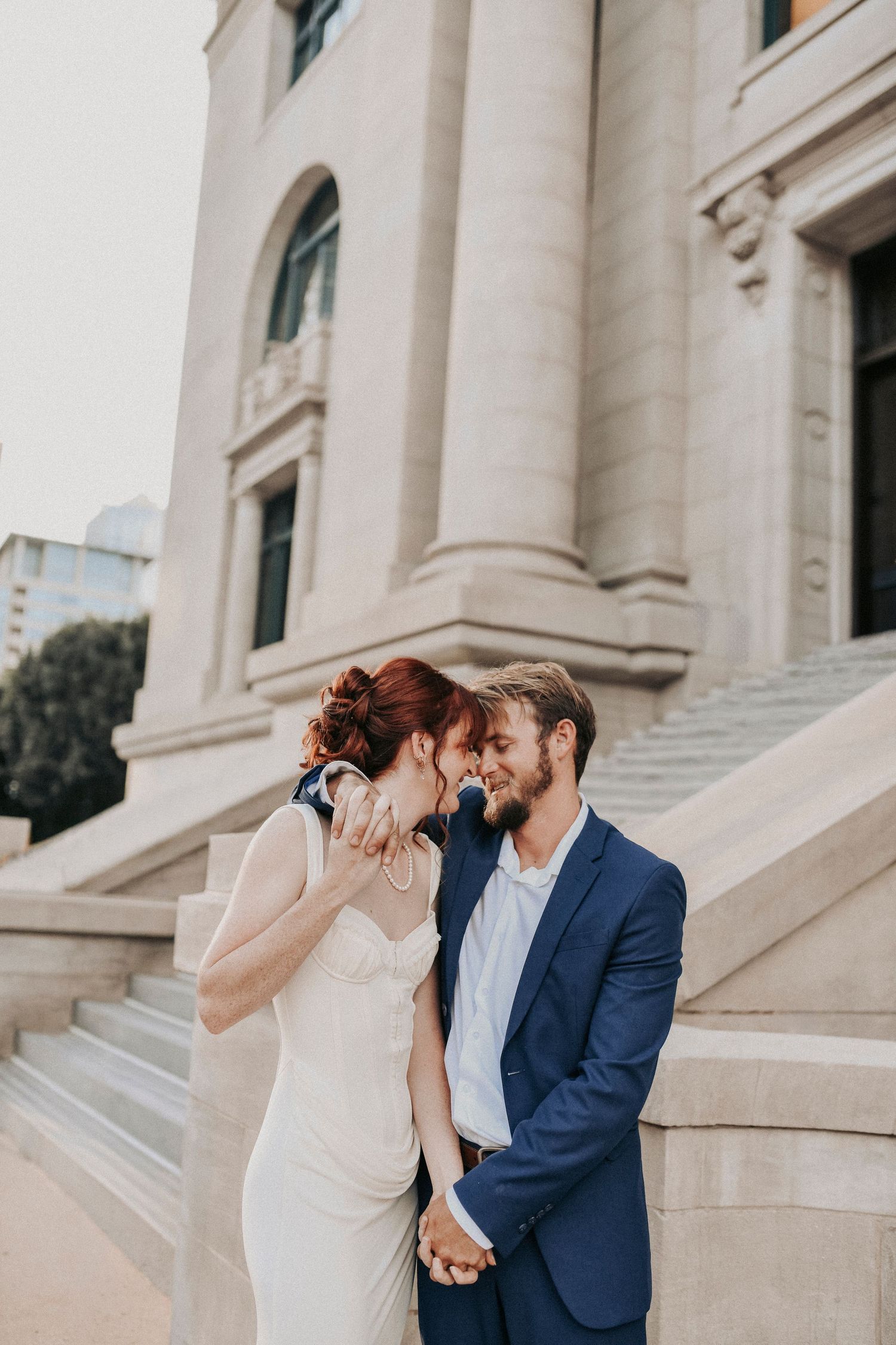 Romantic engagement session at Dallas Municipal Building completed in 1914