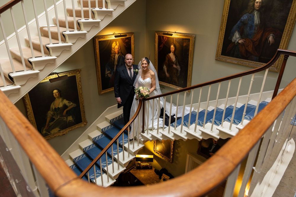 Bride and groom portraits at Norwood Park wedding venue