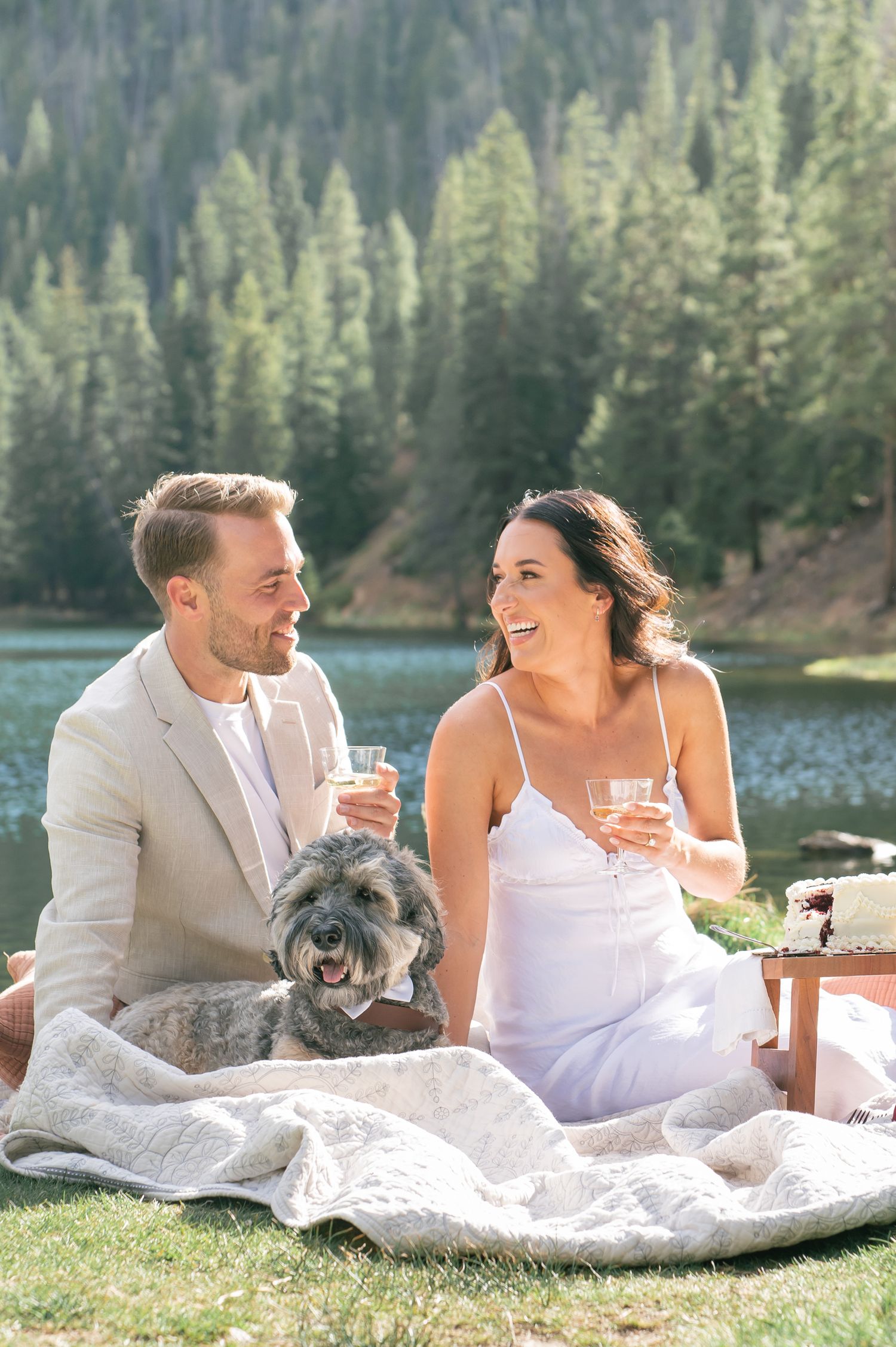 Romantic elopement at Officer's Gulch in Colorado mountain