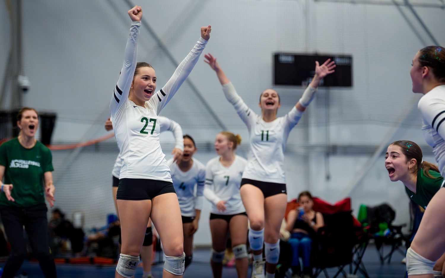 Club volleyball team celebration, May Madness Spooky Nook Sports, by Deanna Fox, SportsFox Photography, Hershey PA