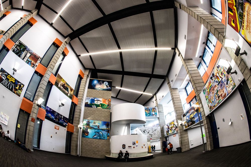 Fisheye view of the interior space of Valhalla High School, El Cajon, California.
