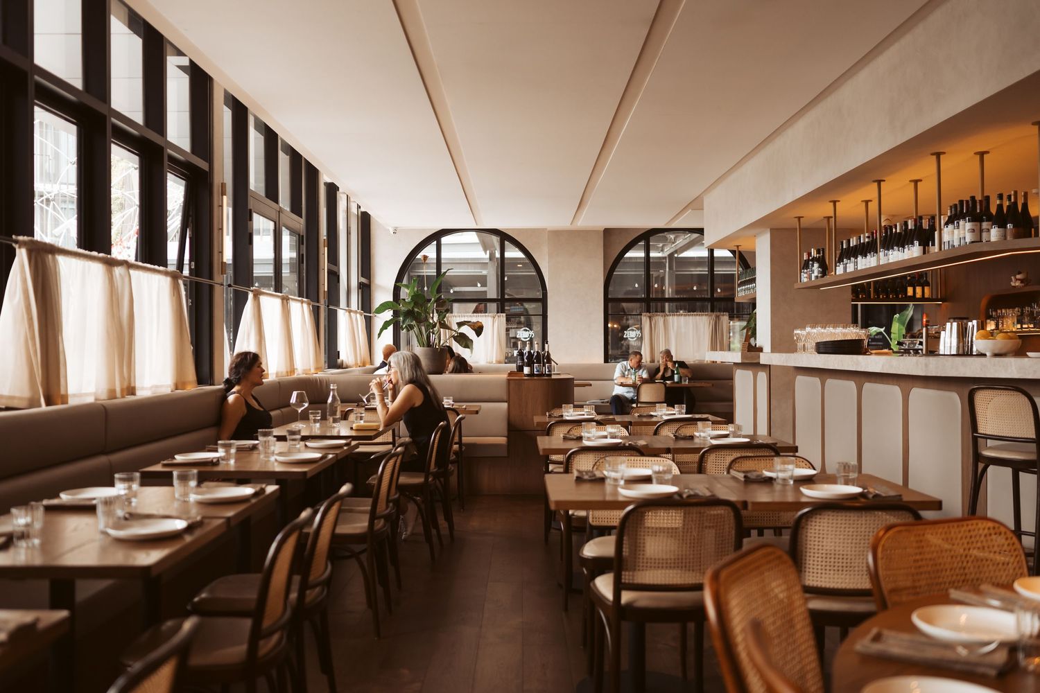 Restaurant interior photography showcasing modern hospitality design and relaxed dining atmosphere