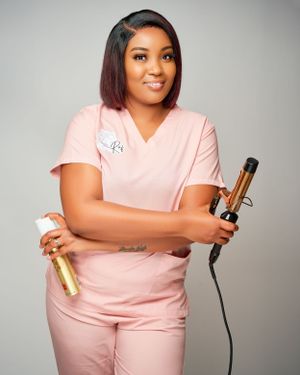 corporate branding photography of a hairstylist