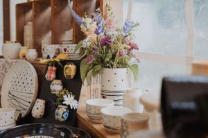 Handmade pottery Lady Smith Manor Christmas Market in Dorchester New Brunswick photographer Lady Smith Manor wedding photographer