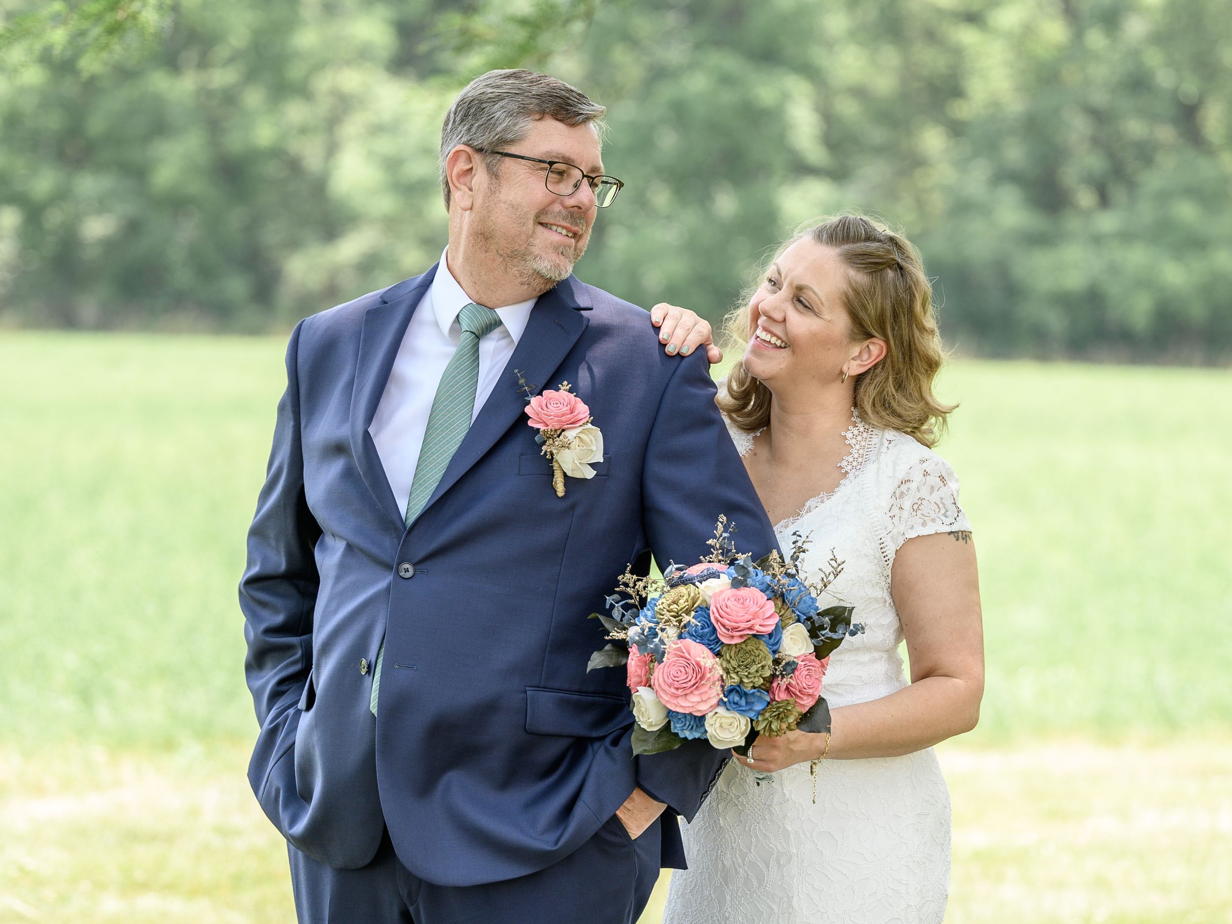 Portrait of a wedding couple