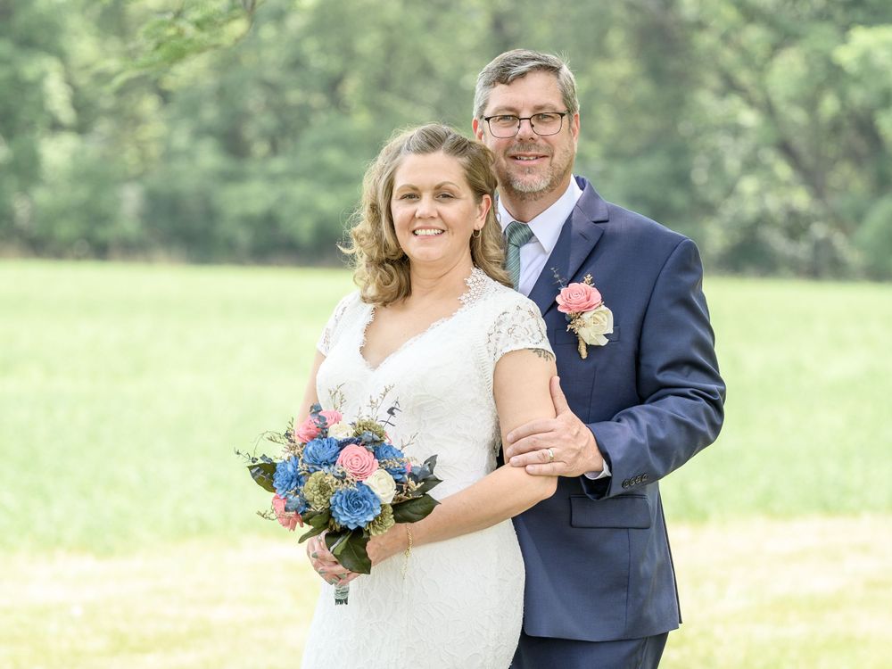 Portrait of a wedding couple