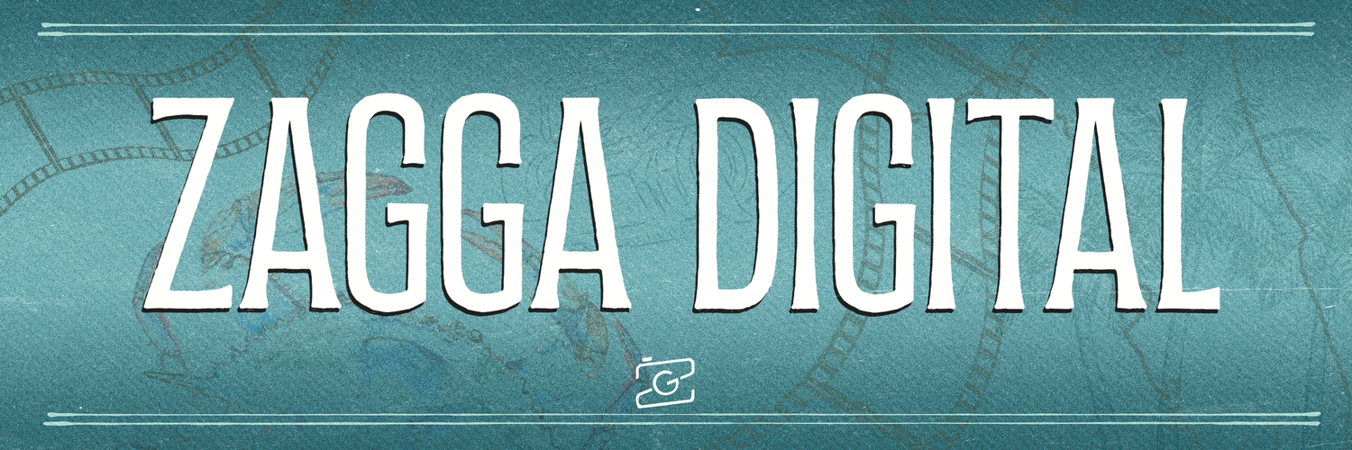 Stylized text reading 'Zagga Digital' in white against a teal colored textured background.