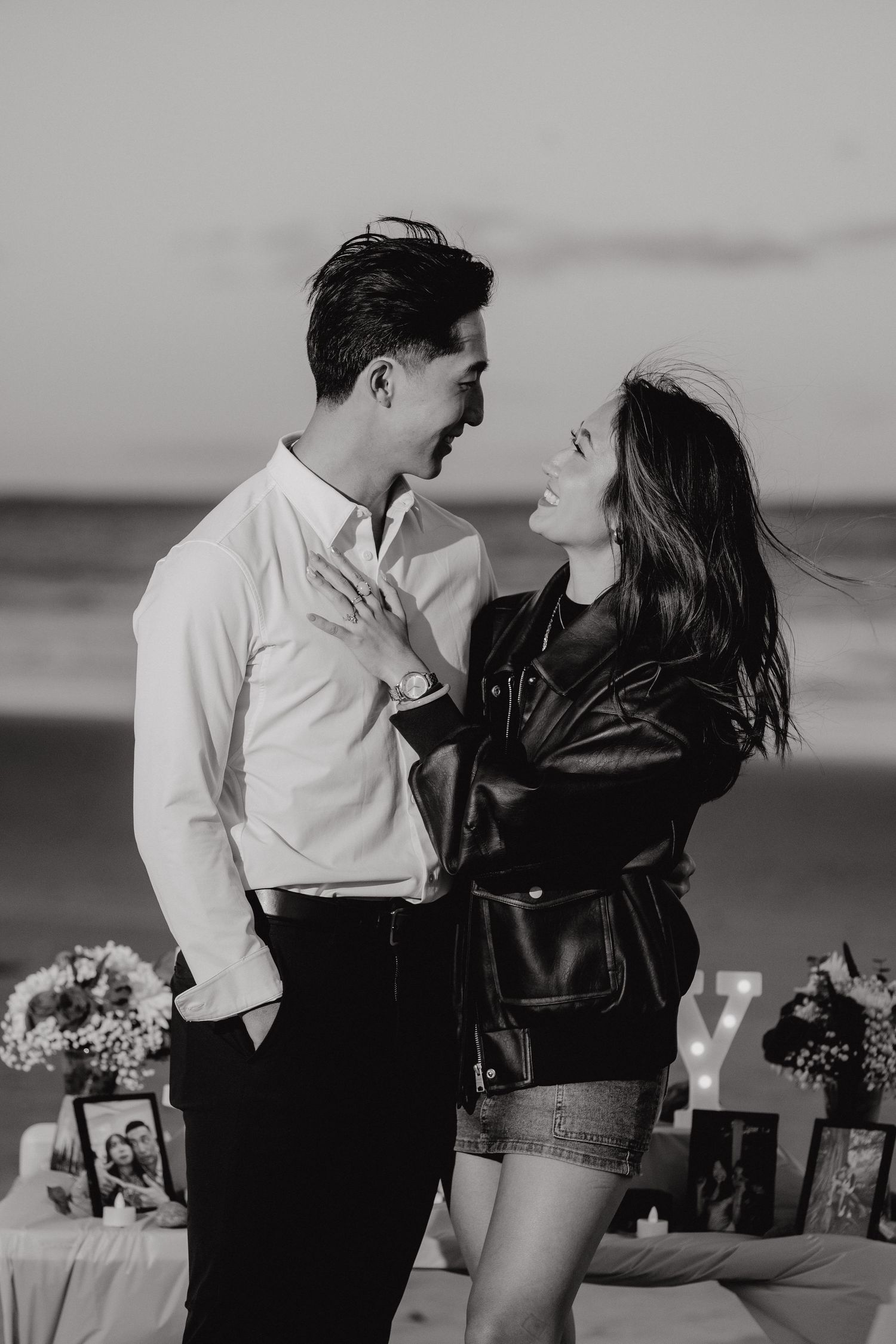 Portrait of Emily and Eric with the ring