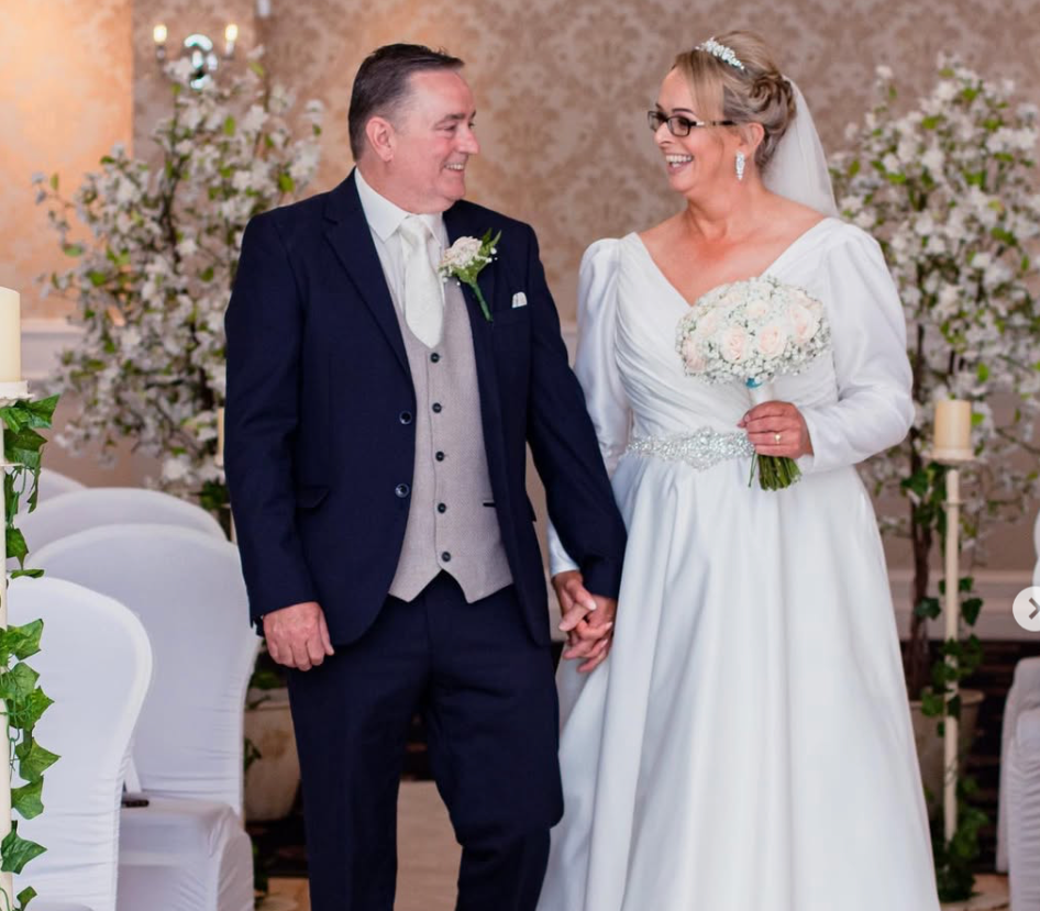 Wedding ceremony photos showing a couple during their special moment.
