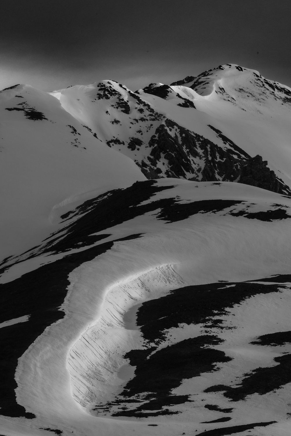 Monochrome, Black and White Mountain, Light Painting, Canadian Rockies, Wilbert Arends Photography, Canmore, Alberta, Canada