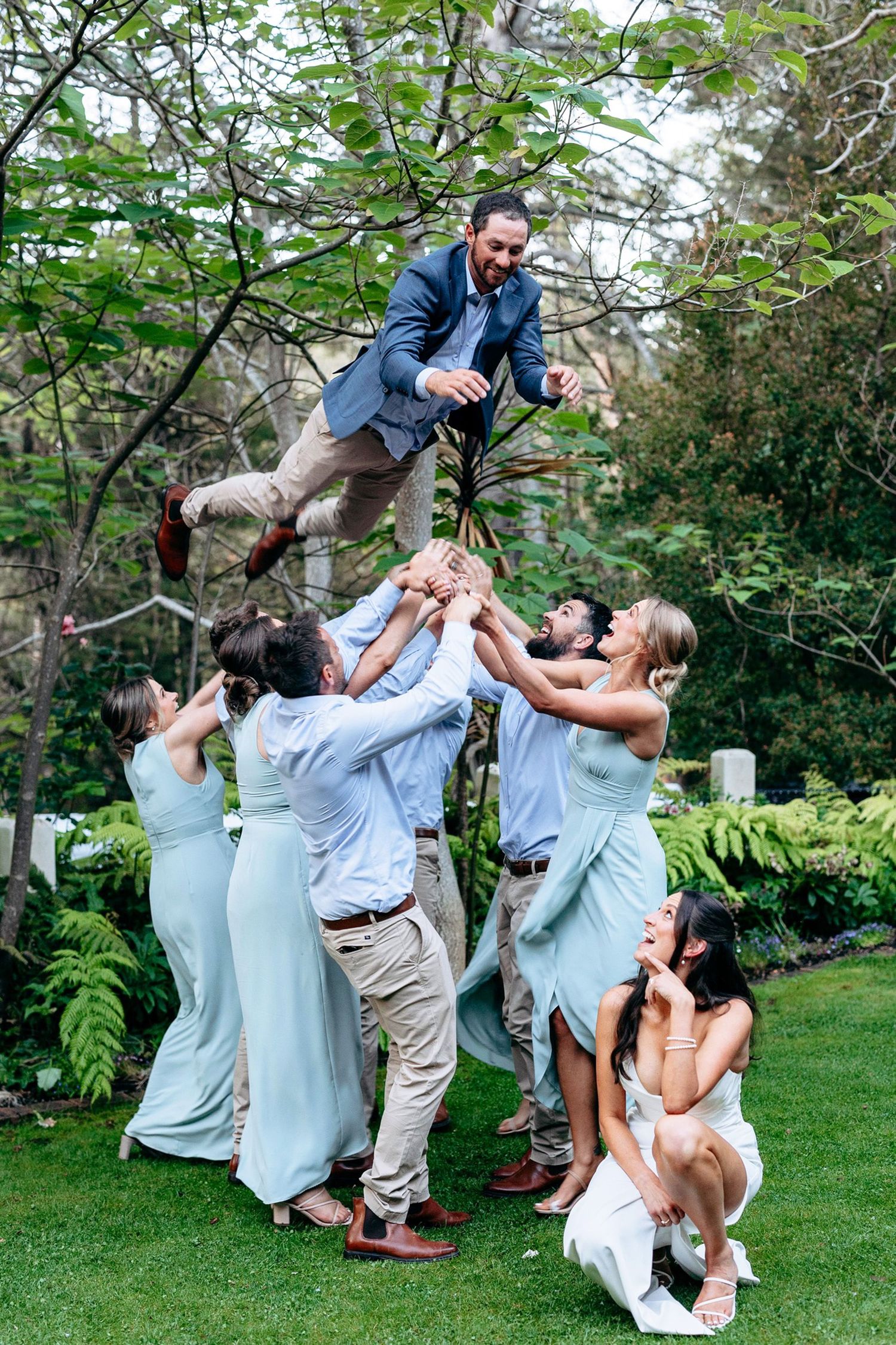 Bridal party group photos at a non-traditional wedding in NSW, photographed by Wollongong wedding photographer Serene Coleman.