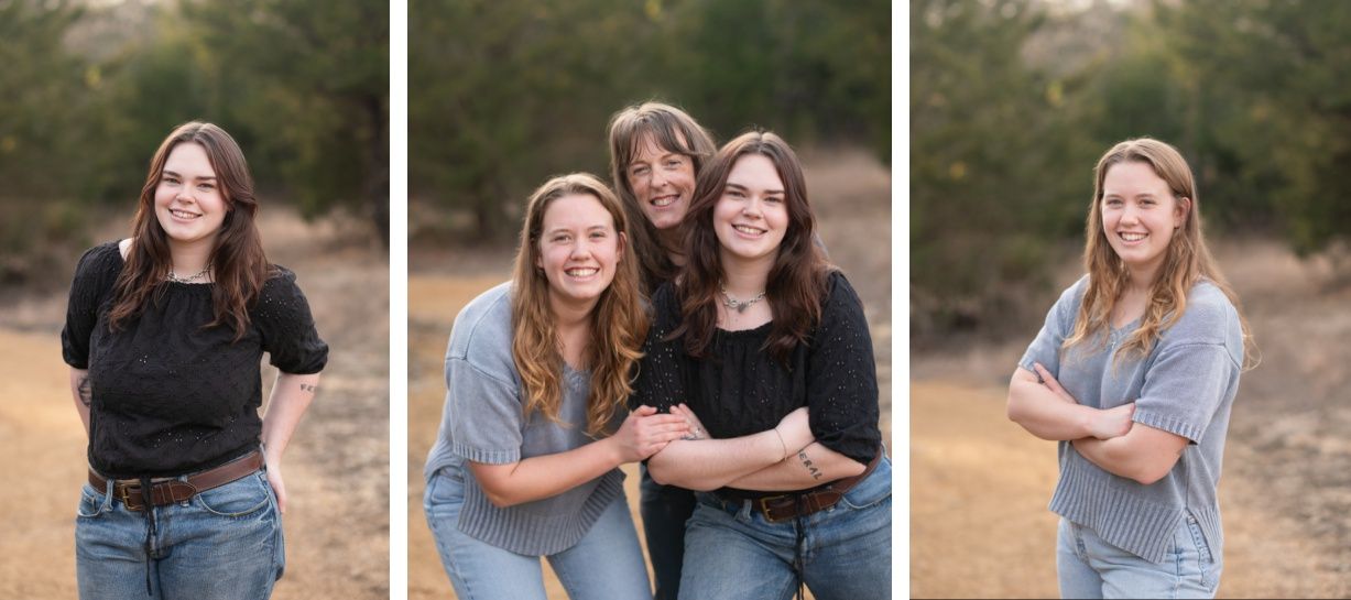 Small Extended Family Session in Winter Field of Evergreens by Bartlesville Family Photographer Kristi Bray