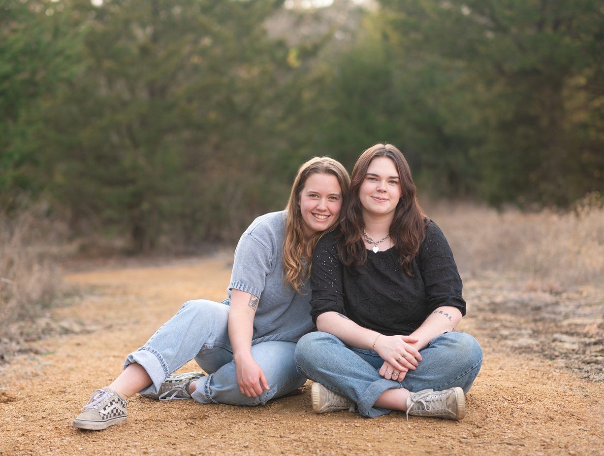 Small Extended Family Session in Winter Field of Evergreens by Bartlesville Family Photographer Kristi Bray