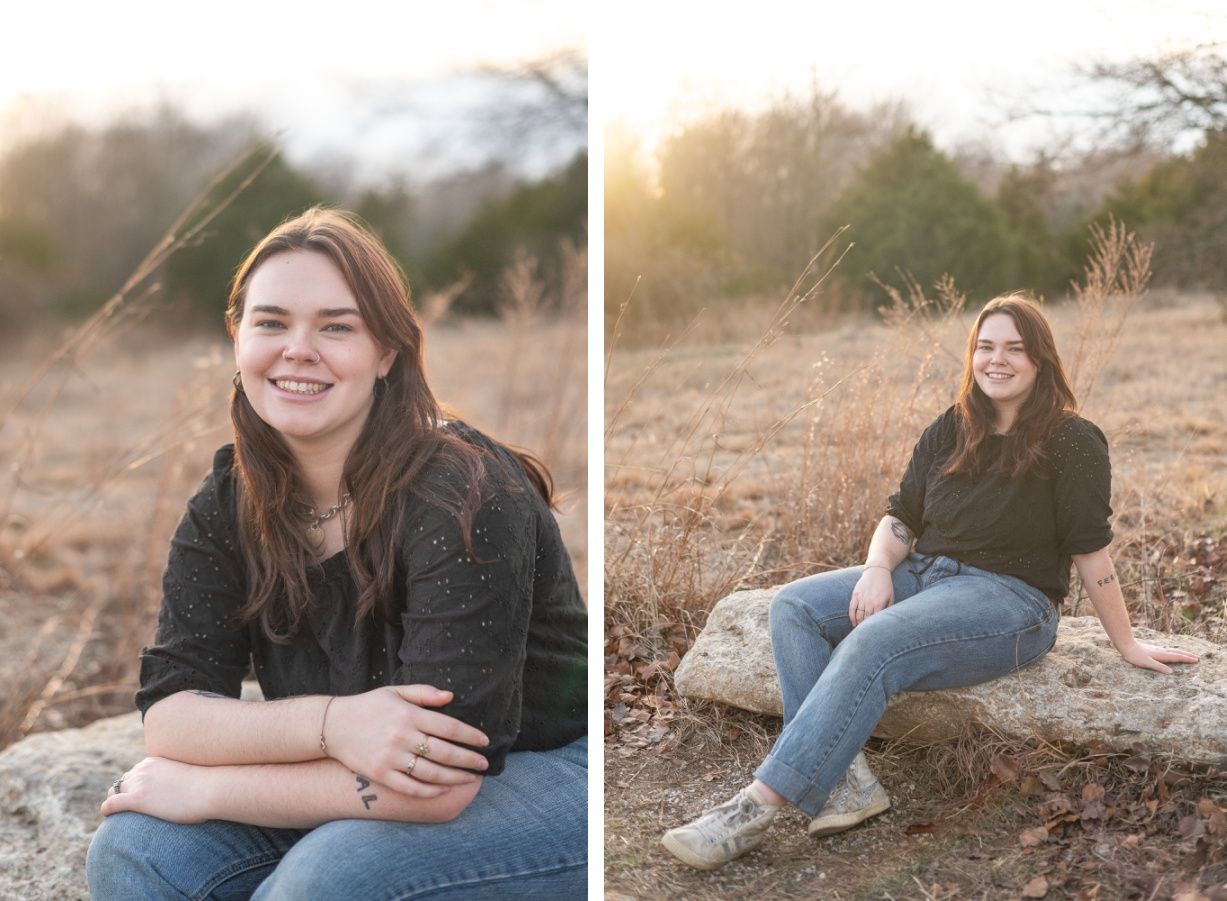 Small Extended Family Session in Winter Field of Evergreens by Bartlesville Family Photographer Kristi Bray
