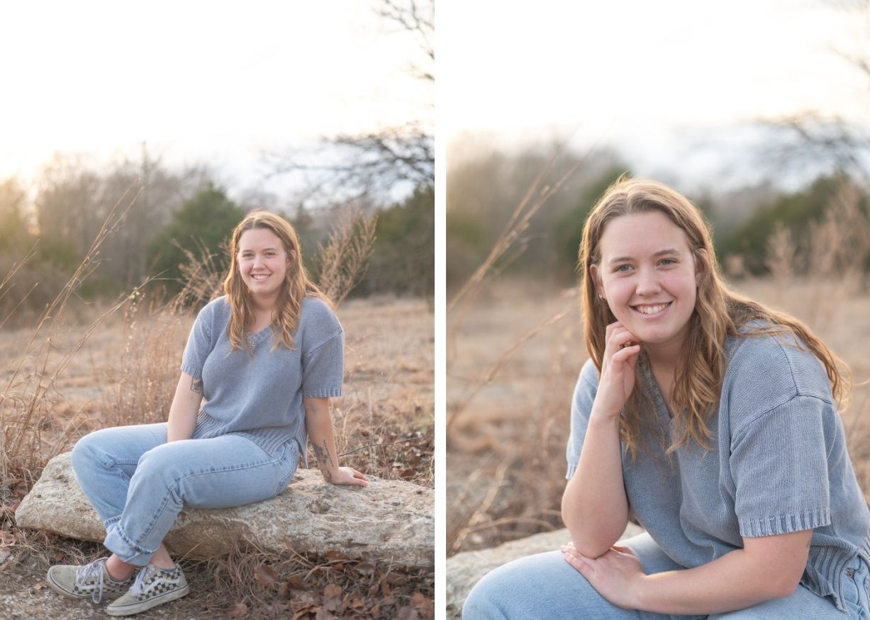 Small Extended Family Session in Winter Field of Evergreens by Bartlesville Family Photographer Kristi Bray