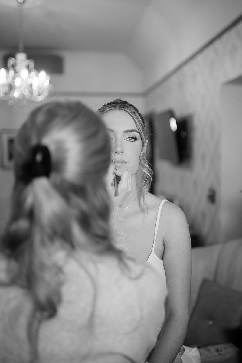 Black and white sequence of a bride in a white dress with soft focus and motion blur effects.
