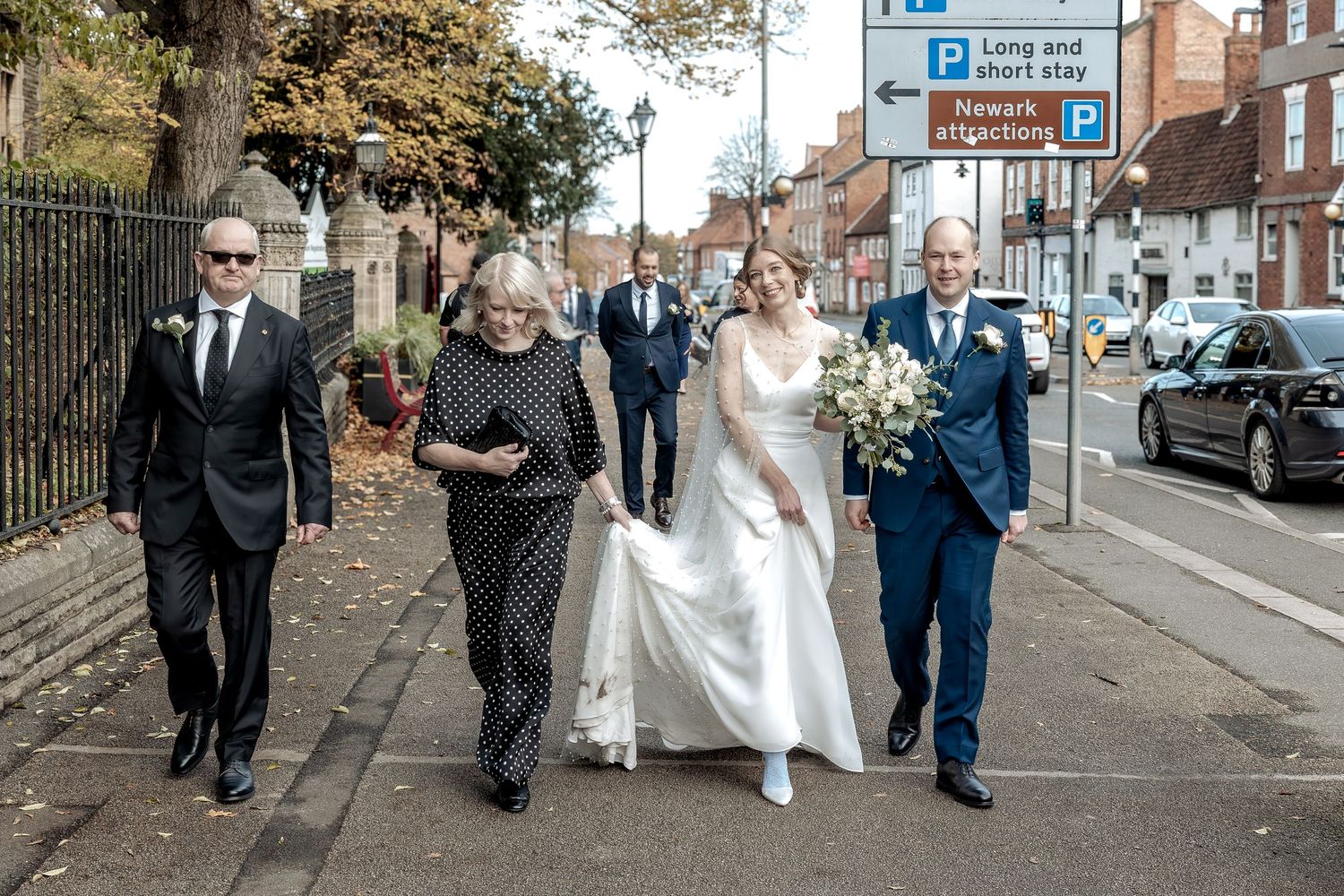Relaxed wedding photography in Newark at Gilstrap registry office.