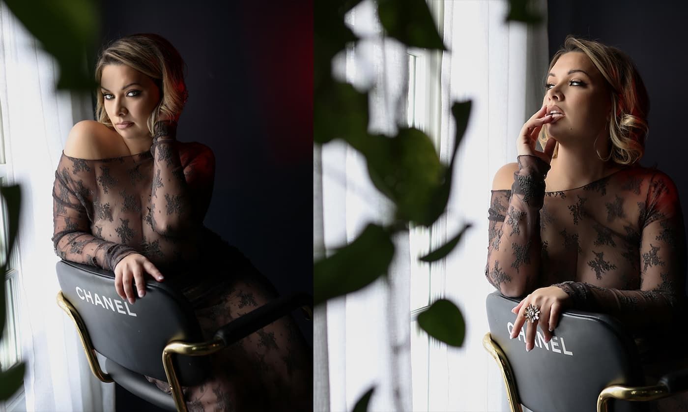 A series of intimate black and white maternity photographs showing silhouettes against soft window light.