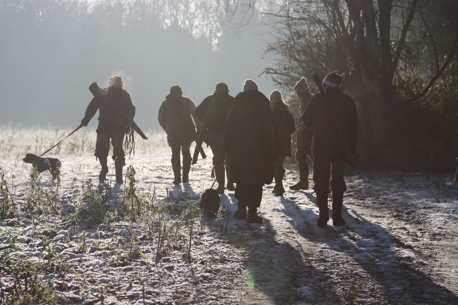 Candid moment from a British game shooting day, featuring countryside action and tradition – Emma Drohan