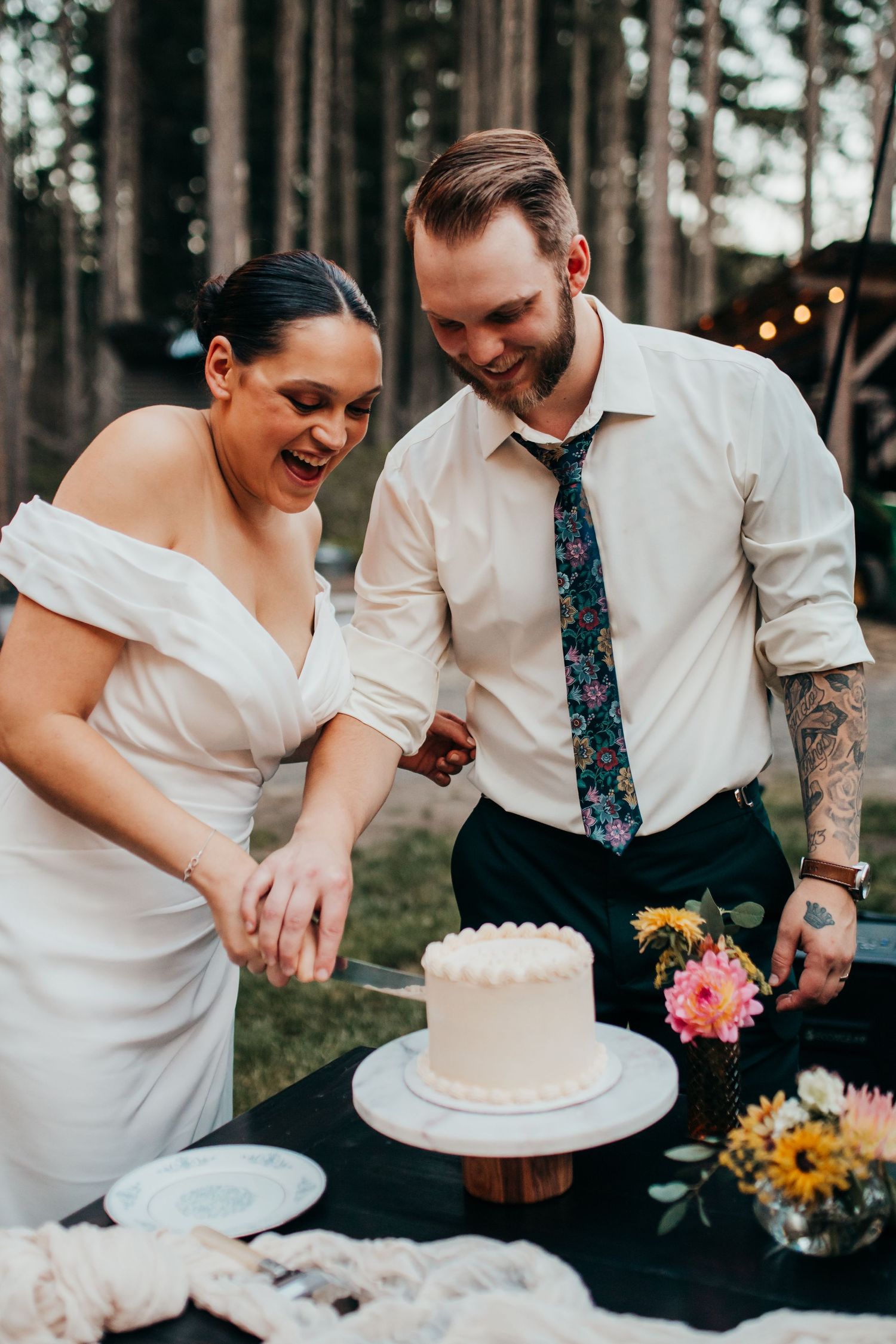Cake Cutting by Kitsap County Wedding and Portrait Photographer