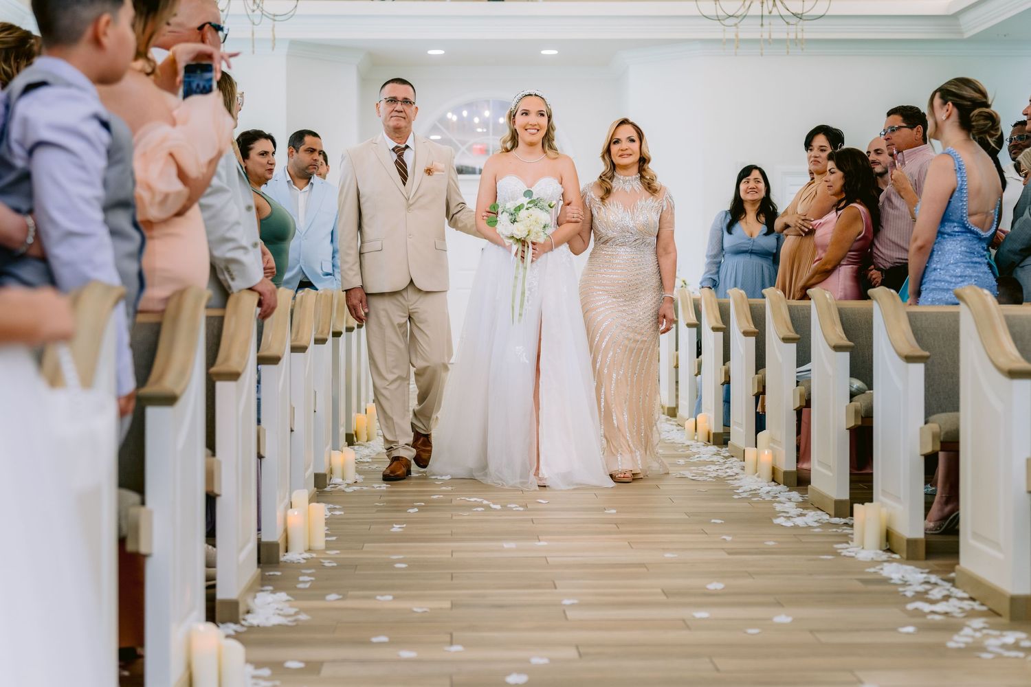 A romantic wedding couple shares intimate moments at Harborside Chapel